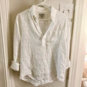 Abercrombie & Fitch White Linen Shirt